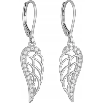 Náušnice STŘÍBRNÉ DÁMSKÉ NÁUŠNICE KŘÍDLA SE ZIRKONY