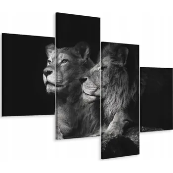 Obraz Čtyřdílný obraz LVICE Lev Zvířata 3D 80x50