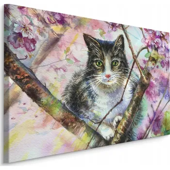 Obraz Obraz do Ložnice KOT Květiny Akvarel Dekor 40x30