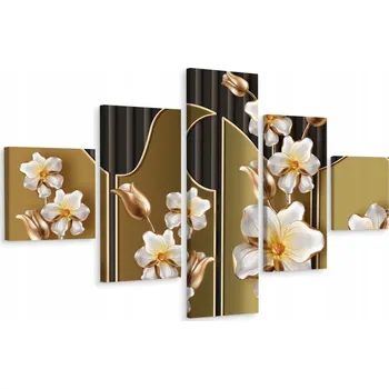 Obraz Vícedílný obraz Květiny Abstrakce 3D 150x90 cm