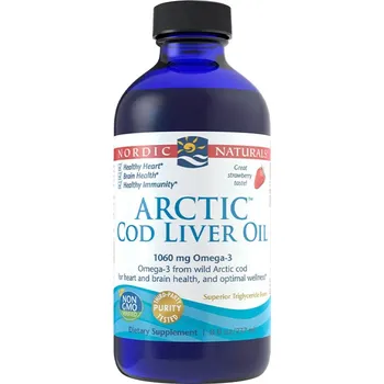 Fitness strava Nordic Naturals Arktický olej z tresčích jater 1060 mg Arctic Cod Liver Oil 237 ml Příchuť: jahoda