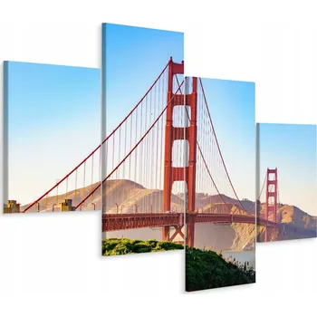 Obraz Obraz Čtyřdílný MOST Golden Gate Pohled 3D 80x50
