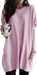 Best Fashion Dámská tunika s ozdobným švem Barva: Růžová, Velikost: 4XL