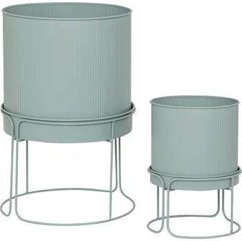 Květináč Atmosphera Kovové květináče, 2 kusy, AZE, Ø 30 cm, zelené