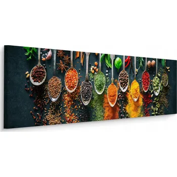 Obraz Panoramatický obraz do kuchyně LŽÍCE Koření Bylinky Jídlo 145x45