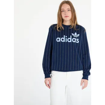 Dámská mikina Mikina adidas Pinstripe Graphic Sweatshirt Blue/ Night Indigo/ Off White S