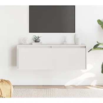 vidaXL Nástěnná skříňka bílá 100 x 30 x 35 cm masivní borové dřevo