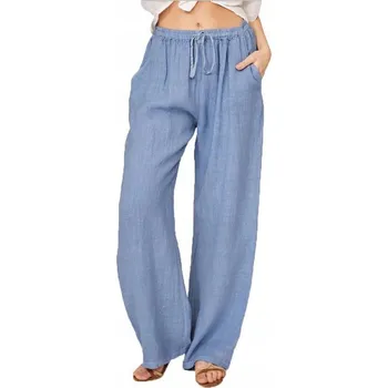 Dámské kalhoty LETNÍ BAVLNĚNÉ DÁMSKÉ VOLNÉ kalhoty s kapsami prodyšné