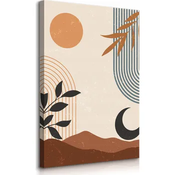 Obraz OBRAZ DO LOŽNICE SLUNCE MĚSÍC BOHO STYL ABSTRAKCE 60x90