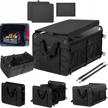 Organizér do auta SKLÁDACÍ ORGANIZÉR DO AUTA / KUFR XL DO ZAVAZADLOVÉHO PROSTORU S PEVNOU ZÁKLADNOU - ČERNÝ