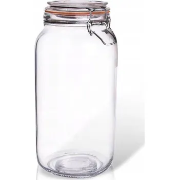 Dóza na potraviny Zavařovací Sklenice s klipem skleněná 2 l