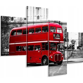 Obraz Obraz 4dílný Londýn Dekor 3D Vintage 120x75