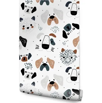 Fototapeta Tapeta Roztomilé Psí Tlamy – Skandinávský Styl Dekorace