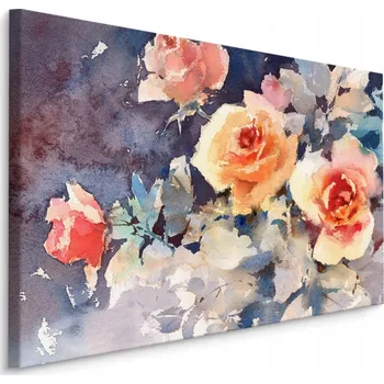 Obraz Obraz Canvas RŮŽE Malované Akvarelem Příroda 40x30