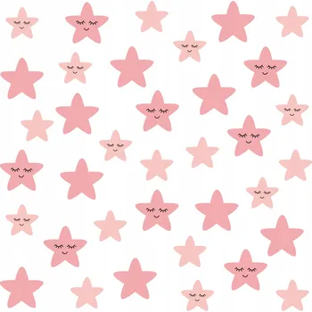 Obraz Nálepky Na Zeď pro děti Růžové HVĚZDIČKY Hvězdy Boho styl SADA