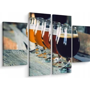 Obraz Čtyřdílný obraz Půllitry s tmavým pivem 80x60