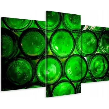 Obraz Obraz Triptych Skleněné Lahve PIVA Alkohol 180x120
