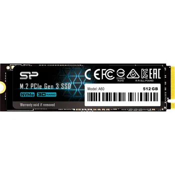Interní pevný disk SSD disk Silicon Power A60 512GB M.2 PCIe 2200/1600 MB/s NVMe