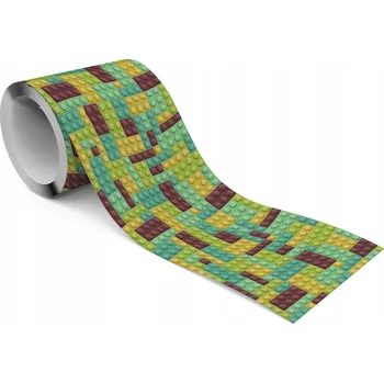 Fototapeta Samolepicí Ozdobná lišta pro kluky - Zelené KOSTKY hračky 3D