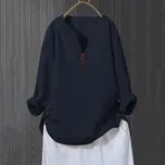 Best Fashion Dámská letní tunika s knoflíky Barva: Modrá, Velikost: 4XL