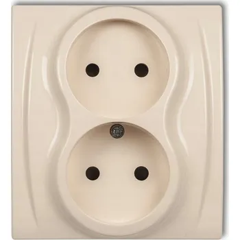 Elektrická zásuvka Béžová nástěnná Elektrická Zásuvka Karlik