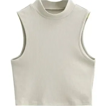 Jednoduchý top bez rukávů Barva: Světle Šedá, Velikost: S