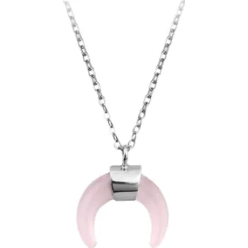 Náhrdelník Řetízek Půlměsíc růženínový stříbro 925 2488