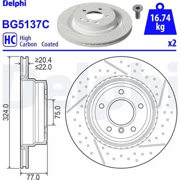 Brzdový kotouč Brzdový kotouč DELPHI BG5137C