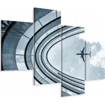 Obraz Čtyřdílný obraz LETADLO Pohled zespodu 3D 120x75