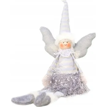 Vánoční dekorace ANDĚL FIGURKA ANDÍLEK VÁNOČNÍ SEDÍCÍ PANENKA POMOCNÍK MIKULÁŠE DEKORACE