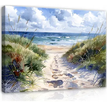 Obraz OBRAZ MOŘE PLÁŽ JAKO MALOVANÝ NA PLÁTNĚ NA ZEĎ LOŽNICE OBÝVÁK 60x40