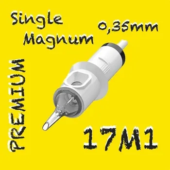 Tetovací jehla 17M1 PREMIUM CARTRIDGE 0,35MM SINGLE MAGNUM 1KS N2 TETOVACÍ JEHLY