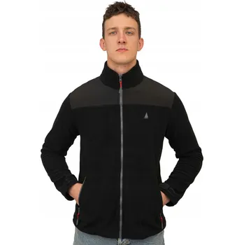 Pánská mikina Teplý pánský fleecová mikina mikina fleecová na zip černá Captain Mike M