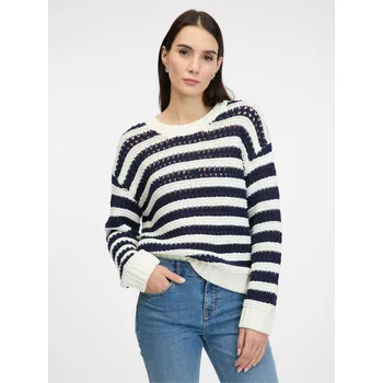 Dámský svetr Tmavě modrý dámský pruhovaný svetr ORSAY - Dámské Orsay šedá 3288165