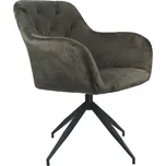 Otočná židle, hnědá Velvet látka/černá, VELEZA NEW