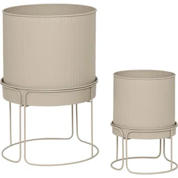 Květináč Atmosphera Kovové květináče, 2 kusy, AZE, Ø 30 cm, béžové