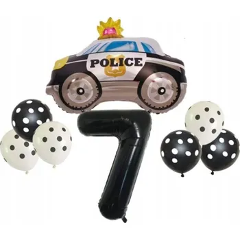 Balónek DIWULI Sada balónků k 7. narozeninám, motiv POLICIE 8 dílů