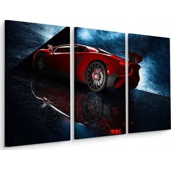 Obraz Obraz TRYPTYCH Červené Sportovní Auto 3D 60x40