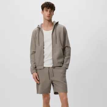 Reserved - Strukturální šortky regular - světle šedá - 3861C-09X - 3861C-09X-XXL