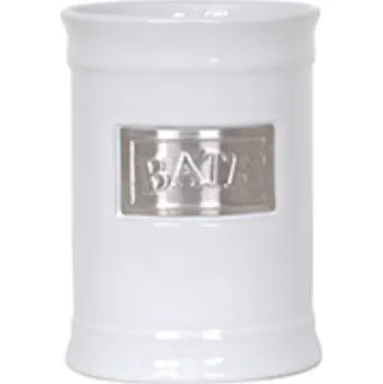 Držák na kartáček MSV kelímek na zubní kartáčky ADELAIDE, bílý, keramika