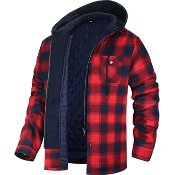 Pánská softshellová bunda Kostkovaná pánská bunda na zip Barva: Červená, Velikost: 5XL