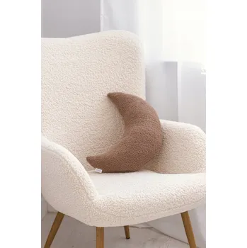 Polštář Polštář MĚSÍC Dekorativní BOUCLE HNĚDÝ