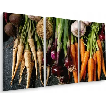 Obraz Obraz Tryptych zelenina Jídlo Mrkev 60x40