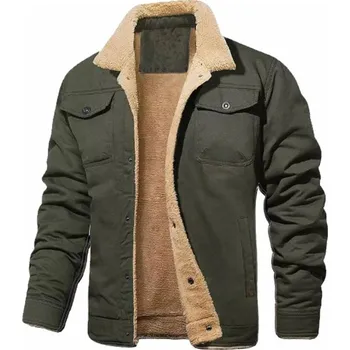 Pánská softshellová bunda Teplá pánská bunda s kožešinovou podšívkou Barva: Zelená, Velikost: S