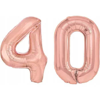 Balónek SUPER Sada Narozeninových Balónků 40. Narozeniny Růžové Zlato 2ks MK707