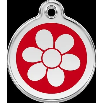 psí známka Známka Red Dingo Květina červená velikost známky M - 30 mm