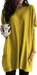 Best Fashion Dámská tunika s ozdobným švem Barva: Žlutá, Velikost: 4XL