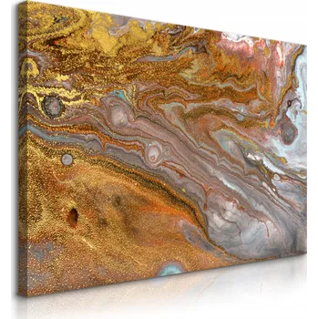Obraz OBRAZ DO LOŽNICE ZLATÁ ABSTRAKCE MARMOR STYL GLAMOUR 40x30