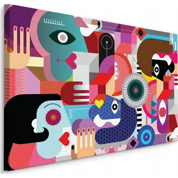 Obraz Obraz na plátně abstrakce tváře barevné 40x30
