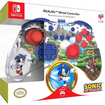 Gamepad PDP SWITCH Drátový ovladač REALMz Sonic Green Hill Zone